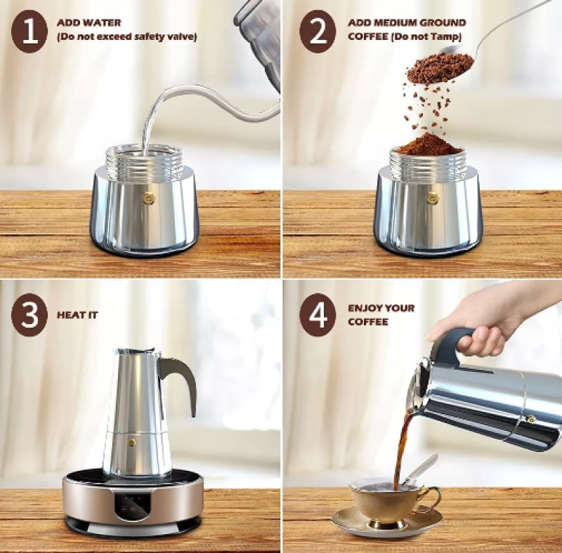 Comprar Cafetera Italiana Espresso 12 Tazas en Electroshopy - Ángulo 3